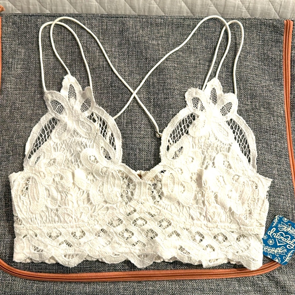 Free People Ivory Lace Bralette Size S